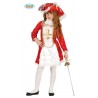 COSTUME CARNEVALE MOSCHETTIERA BAMBINA 10/12 ANNI VESTITO COMPLETO DI CAPPELLO E COPRICOLLO PER TRAVESTIMENTI D"EPOCA