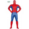 COSTUME CARNEVALE SUPER HEROE MUSCULOSO TAGLIA UN.ADULTI VESTITO E CAPUCCIO X TRAVESTIMENTI A TEMA SPIDERMAN UOMO RAGNO