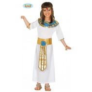 COSTUME CARNEVALE BIMBA EGIZIANA CLEOPATRA 10/12 ANNI VESTITO COPRICOLLO E CINTURA X TRAVESTIMENTI A TEMA ANTICO EGGITTO