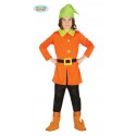 COSTUME CARNEVALE GNOMO NANO 7/9 ANNI BIANCANEVE E I 7 NANI VESTITO COMPL.CAPPELLO CAMICIA CINTURA PANTALONI C.STIVALI