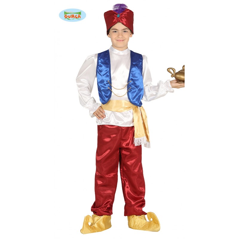 COSTUME CARNEVALE LADRO DEL DESERTO ALADINO GENIO LAMPADA 5/6 ANNI