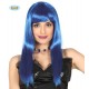 PARRUCCA POP BLU MARE NEON LUNGHA A CASCHETTO PER TRAVESTIMENTI DI CARNEVALE PARTY SCENE E SPETTACOLI A TEMA COD 4063