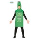 COSTUME CARNEVALE BOTTIGLIA BIRRA CERVEZA TAGL.UN ADULTI SOLO VESTITO VERDE IMBOTTITO COMPLETO DI CAPUCCIO NO ACCESSORI