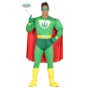 COSTUME CARNEVALE SUPER EROE MARIJUANA TAGL.M 48/50 VESTITO COMPLETO TUTA MANTELLO MASCHERA GUANTI E CINTURA NO STIVALI