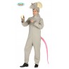 COSTUME CARNEVALE RATTO TOPO ADULTO TAGL.M VESTITO COMPLETO TUTA CON CAPUCCIO PER TRAVESTIMENTI DI ANIMALI TOPOLINO