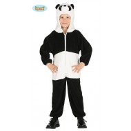 COSTUME CARNEVALE PANDA BAMBINI 3/4 ANNI VESTITO COMPLETO TUTA CON CAPUCCIO PER TRAVESTIMENTI DI ANIMALI DELLA GIUNGLA