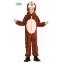 COSTUME CARNEVALE SCIMMIA BAMBINI 3/4 ANNI VESTITO COMPLETO TUTA CON CAPUCCIO PER TRAVESTIMENTI DI ANIMALI DELLA GIUNGLA