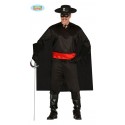 COSTUME CARNEVALE BANDITO ZORRO TAGL.L 50/54 VESTITO COMPL.MASCH.CAMICIA/CINTURA/PANTALONI/MANTELLO/CAPPELLO NO ACCESS