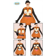 COSTUME CARNEVALE MR. POTATO TAGL.UN SOLO VESTITO MARRONE SMANIC. IMBOTT. COMPLETO CAPPELLO/BAFFI/S.CIGLIA NO ACCESSORI