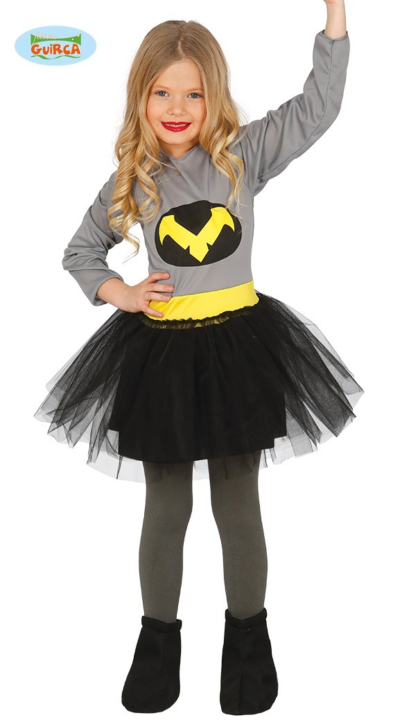 COSTUME CARNEVALE BATMAN GIRL BAMBINA 3/4 ANNI VESTITO PER TRAVESTIMENTI  FESTE E PARTY VARI COD 83216 GUIRCA - Parole e Pensieri