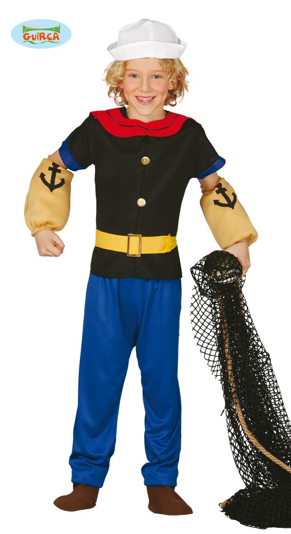 Costume Braccio Di Ferro Adulto: Maglia Con Braccia Muscolose, Pantaloni Blu E Cappellino Da Marinaio Per Feste Cosplay E Carnevale - 2