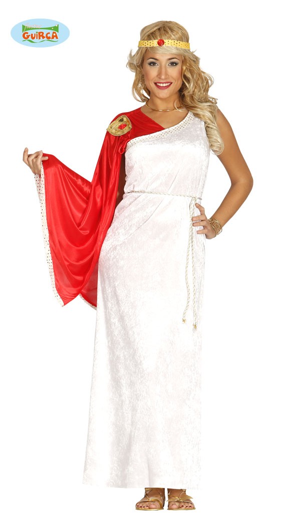 COSTUME CARNEVALE DONNA ROMANA TOGA ANTICA ROMA VESTITO TAGLIA UNICA  COMPLETO DI CINTURA E CERCHIETTO COD 80237 GUIRCA - Parole e Pensieri