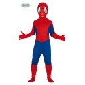 COSTUME CARNEVALE E FESTE VARIE. SPIDERMAN HERO BOY 7/9 ANNI VESTITO COMPLETO TUTA E CAPUCCIO POLIESTER.COD.81642 GUIRCA