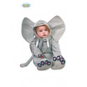 COSTUME CARNEVALE ELEFANTE BABY 6/12 MESI VESTITO PER BAMBINI COMPLETO TUTA CAPUCCIO BROBOSCIDE E PIEDI NO ACCESSORI