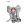 COSTUME CARNEVALE ELEFANTE BABY 12/24 MESI VESTITO PER BAMBINI COMPLETO TUTA CAPUCCIO BROBOSCIDE E PIEDI NO ACCESSORI
