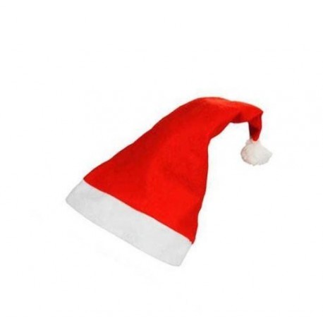 CAPPELLO BABBO NATALE ROSSO CON BANDA E PON PON BIANCO.100% POLIESTERE COD.90133