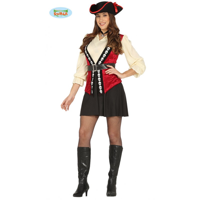 COSTUME PIRATA ADULTO VESTITO COMPLETO DI CAPPELLO E CINTURA MIS.38/40 PER  TRAVESTIMENTI DI CARNEVALE NO ACCESSORI - Parole e Pensieri