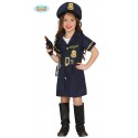 COSTUME CARNEVALE POLIZIOTTA BABY 3/4 ANNI VESTITO COMPLETO PISTOLA/MANETTE/CAPPELLO/CINTURA NO STIVALI