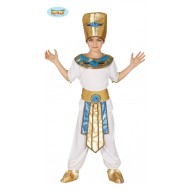 COSTUME CARNEVALE FARAONE EGIZIANO BAMBINO 7/9 ANNI CAPPELLO/MAGLIA/CINTURA/C.COLLO/PANTAL.X TRAVESTIMEN. ANTICO EGGITTO