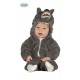 COSTUME BABY LUPO VESTITO TUTA CON CAPUCCIO 6/12MESI PER TRAVESTIMENTI DI CARNEVALE A TEMA ANIMALI FAVOLE NO ACCESSSORI