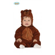 COSTUME BABY ORSO VESTITO TUTA CON CAPUCCIO 6/12 MESI PER TRAVESTIMENTI DI CARNEVALE A TEMA ANIMALI FAVOLE NO ACCESSSOR