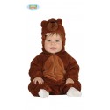 COSTUME BABY ORSO VESTITO TUTA CON CAPUCCIO 12/24MESI PER TRAVESTIMENTI DI CARNEVALE A TEMA ANIMALI FAVOLE NO ACCESSSORI