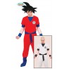 COSTUME CARNEVALE GOKU DRAGON BALL ADULTO TG M VESTITO COMPLETO CAMICIA/POLSINI/PANTALONI/COPRI STIVALI/PARRUCCA NO ACCE