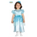 COSTUME CARNEVALE PRINCIPESSA AZZURRA BAMBINA 6/12 MESI VESTITO E CERCHIETTO PER TRAVESTIMENTI FIABESCHI NO ACCESSORI