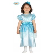 COSTUME CARNEVALE PRINCIPESSA AZZURRA BAMBINA 12/24 MESI VESTITO E CERCHIETTO PER TRAVESTIMENTI FIABESCHI NO ACCESSORI