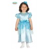 COSTUME CARNEVALE PRINCIPESSA AZZURRA BAMBINA 12/24 MESI VESTITO E CERCHIETTO PER TRAVESTIMENTI FIABESCHI NO ACCESSORI