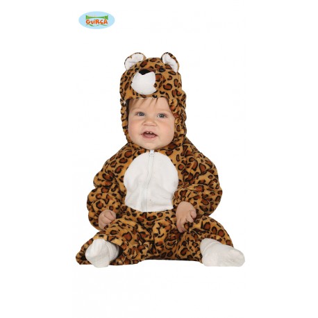 COSTUME BABY LEOPARDO VESTITO TUTA CON CAPUCCIO 6/12 MESI X TRAVESTIMENTI DI CARNEVALE A TEMA ANIMALI FAVOLE NO ACCESS.