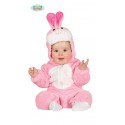 COSTUME BABY CONIGLIETTO VESTITO TUTA CON CAPUCCIO 6/12MESI PER TRAVESTIMENTI DI CARNEVALE A TEMA ANIMALI NO ACCESSSORI