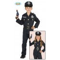 COSTUME CARNEVALE POLIZIOTTO BAMBINI 5/6 ANNI VESTITO COMPLETO CAPPELLO CAMICIA CINTURA PANTALONE TRAVESTIMENTI POLIZIES