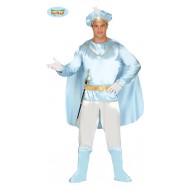 COSTUME CARNEVALE PRINCIPE AZZURRO TG M ADULTI VESTITO COMPLE.CAPPELLO//TUNICA E MANTELLO/CINTURA/PANTALONI NO ACCESSORI