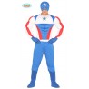 COSTUME CARNEVALE SUPERSTAR ADULTO VESTITO TAGL M.TUTA/MASCHERA PER TRAVESTIMENTI A TEMA CAPITAN AMERICA NO ACCESSORI