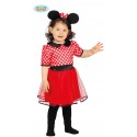 COSTUME CARNEVALE TOPOLINA BABY 12/24 MESI VESTITO MINNIE E CERCHIETTO CON ORECCHIE E FIOCCO NO ACCESSORI