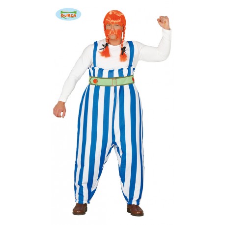 COSTUME CARNEVALE GUERRIERO FRANCESE GALLICO OBELIX GALLO FORZUTO VESTITO TG L COMPL.CINTURA E PANTALONE NO ACCESSORI