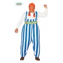 COSTUME CARNEVALE GUERRIERO FRANCESE GALLICO OBELIX GALLO FORZUTO VESTITO TG L COMPL.CINTURA E PANTALONE NO ACCESSORI