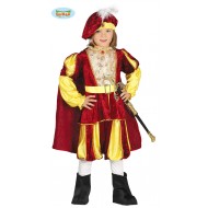 COSTUME CARNEVALE PRINCIPE BABY 5/6 ANNI VESTITO COMPLETO DI CAPPELLO/CAMICIA/MANTELLO/CINTURA/PANTALONI NO ACCESSORI