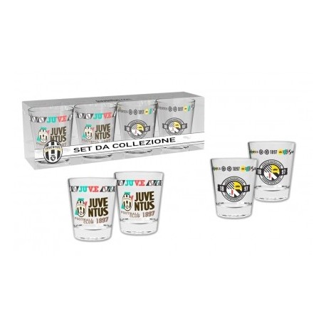 SET 4 BICCHIERI DA COLLEZIONE UFFICIALE JUVENTUS SQUADRE