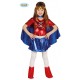 COSTUME CARNEVALE SUPERHEROINA X TRAVESTIMENTI A TEMA WONDER WOMAN BABY 7/9 ANNI VESTITO CINTURA FASCIA MANTELLO NO ACC