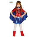 COSTUME CARNEVALE SUPERHEROINA X TRAVESTIMENTI A TEMA WONDER WOMAN BABY 7/9 ANNI VESTITO CINTURA FASCIA MANTELLO NO ACC