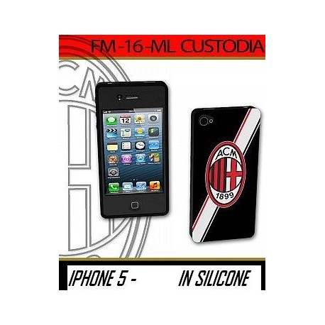 CUSTODIA IPHONE5 AC MILAN IN SILICONE CALCIO UFFICIALE