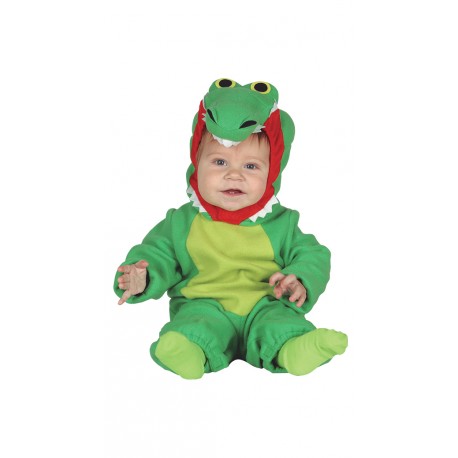 COSTUME CARNEVALE COCCODRILLO BABY 6/12 MESI VESTITO MONOTUTA CON CODA E CAPUCCIO NO ACCESSORI TOP QUALITY GUIRMA