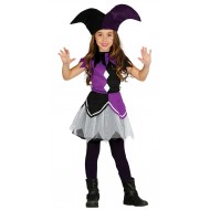 COSTUME CARNEVALE ARLECCHINO VIOLA BAMBINA 7/9 ANNI VESTITO COMPLETO DI CAPPELLO NO ACCESSORI COD 10128 GUIRMA