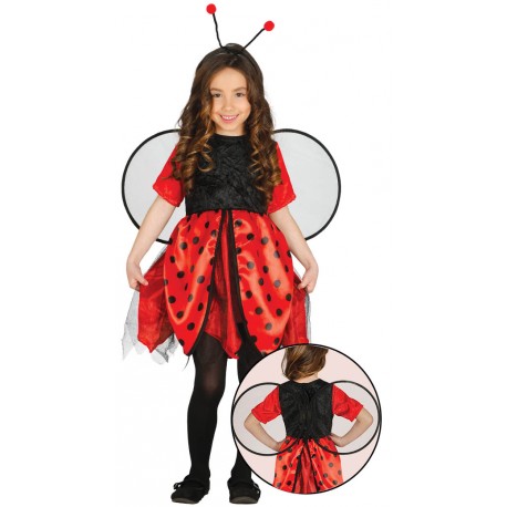 COSTUME CARNEVALE COCCINELLA BAMBINA 7/9 ANNI VESTITO COMPLETO DI ALE E CERCHIETTO ANTENNE NO ACCESSORI C.10192 GUIRMA