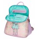 ZAINO TEMPO LIBERO LOST IN MUSIC GORJUSS SANTORO LONDON ORIGINAL 31X38X15CM CON ZIP ESTENSIBILE ROSA/LILLA SFUM.100%PU