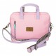 BORSA PORTA PC LAVORO T. LIBERO LOST IN MUSIC GORJUSS SANTORO LONDON ORIG. 32X25X6CM CON TRACOLLA ROSA/LILLA SFUM.100%PU