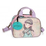 BORSA BAULETTO 3 ZIP CON TRACOLLA LOST IN MUSIC GORJUSS SANTORO LONDON ORIG. 28X21X17CM ROSA/LILLA SFUM.100%PU