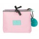 NECESSER BEAUTY DA VIAGGIO 3 ZIP LOST IN MUSIC GORJUSS SANTORO LONDON ORIG. 27X17X10CM ROSA/LILLA SFUM.100%PU